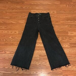 Black wide legged high-rise jeans